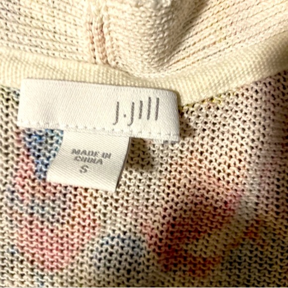 J. Jill Size Small Floral Linen Blend Spring Cardigan - Picture 3 of 3